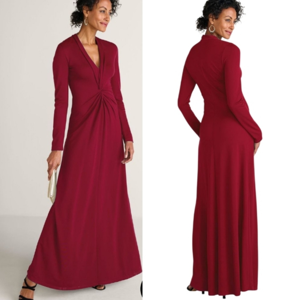 Soft Surroundings Lagia Maxi Dress Twist Front